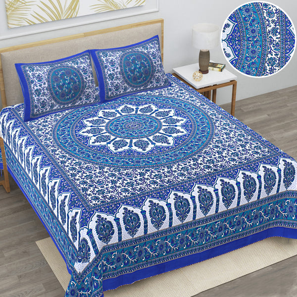 Jaipur Sanganeri Cotton Viscose Mix Bedsheet – Soft, Comfortable & Elegant (Buy 1 Get 1 Free)
