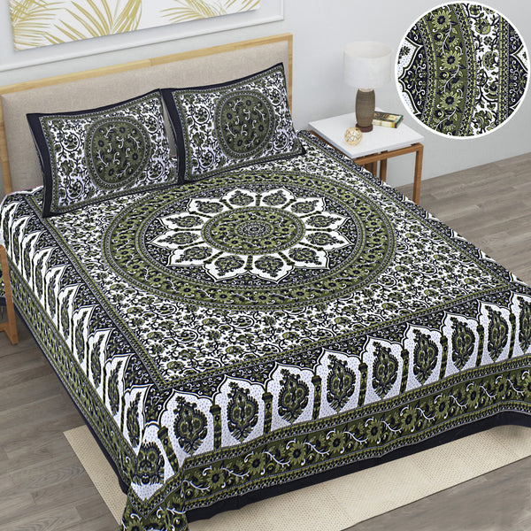 Jaipur Sanganeri Cotton Viscose Mix Bedsheet – Soft, Comfortable & Elegant (Buy 1 Get 1 Free)