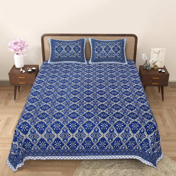 Jaipur Sanganeri Cotton Viscose Mix Bedsheet – Soft, Comfortable & Elegant (Buy 1 Get 1 Free)