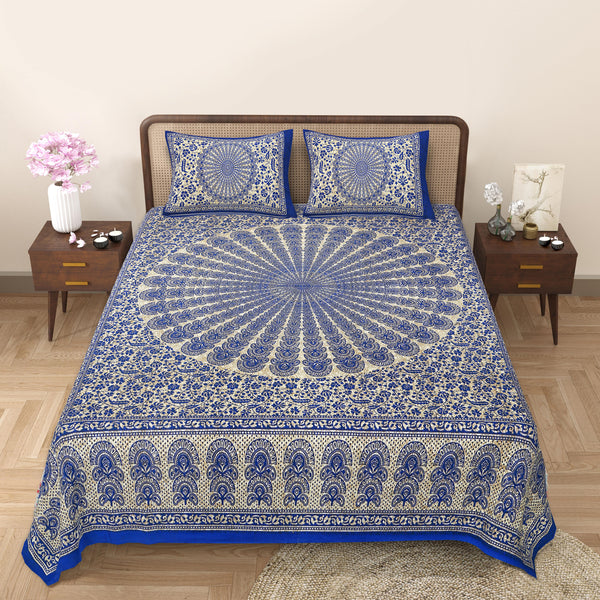 Jaipur Sanganeri Cotton Viscose Mix Bedsheet – Soft, Comfortable & Elegant (Buy 1 Get 1 Free)