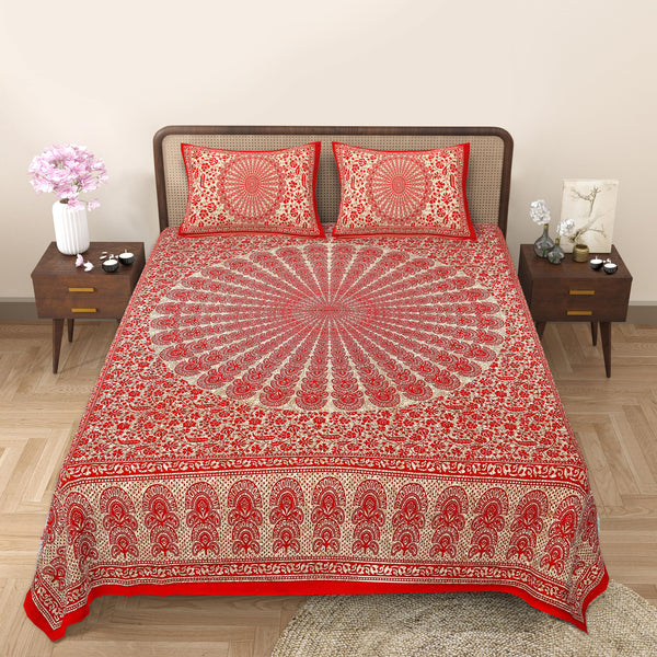 Jaipur Sanganeri Cotton Viscose Mix Bedsheet – Soft, Comfortable & Elegant (Buy 1 Get 1 Free)