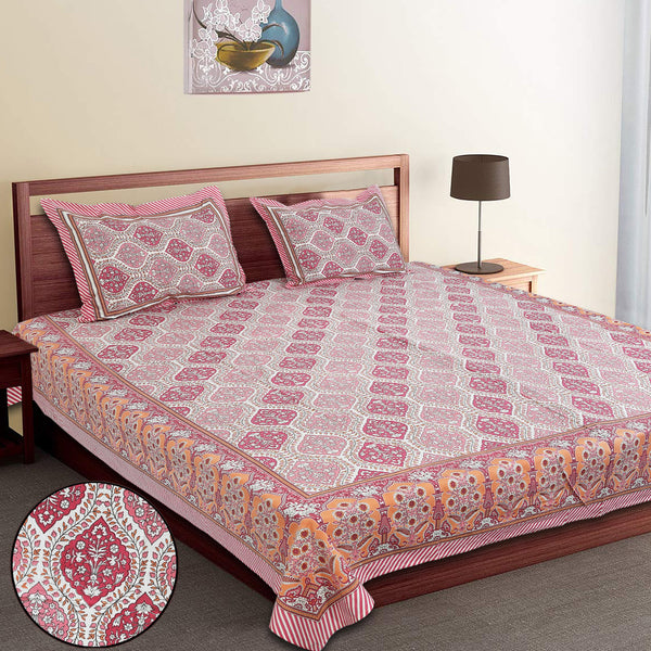 Premium 100% Cotton Jaipur Sanganeri Bedsheet – Soft, Breathable & Durable
