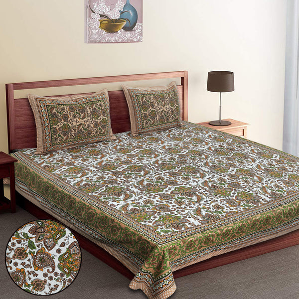 Premium 100% Cotton Jaipur Sanganeri Bedsheet – Soft, Breathable & Durable