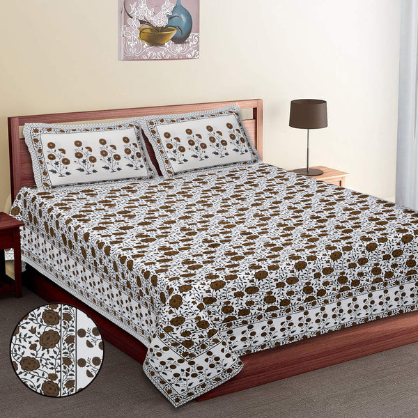 Premium 100% Cotton Jaipur Sanganeri Bedsheet – Soft, Breathable & Durable