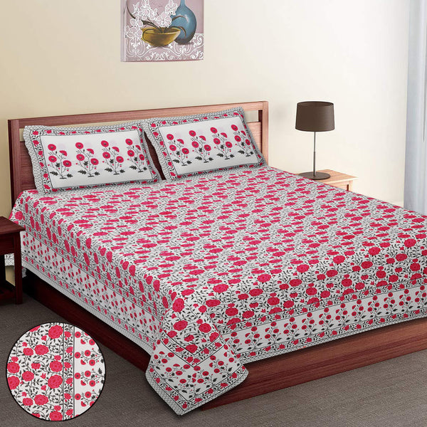 Premium 100% Cotton Jaipur Sanganeri Bedsheet – Soft, Breathable & Durable