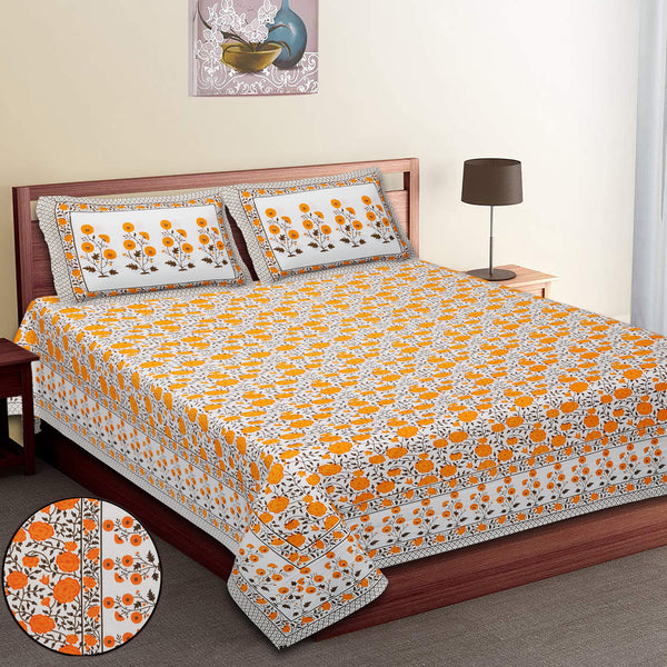 Premium 100% Cotton Jaipur Sanganeri Bedsheet – Soft, Breathable & Durable