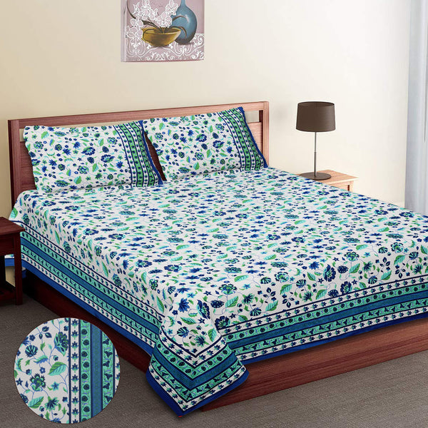 Premium 100% Cotton Jaipur Sanganeri Bedsheet – Soft, Breathable & Durable