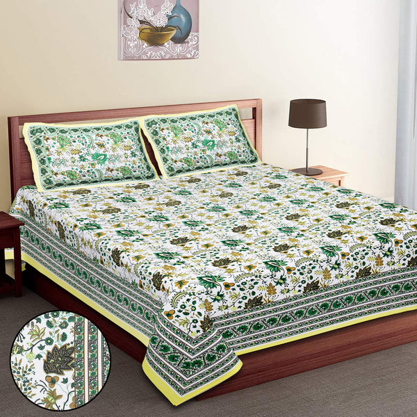 Premium 100% Cotton Jaipur Sanganeri Bedsheet – Soft, Breathable & Durable