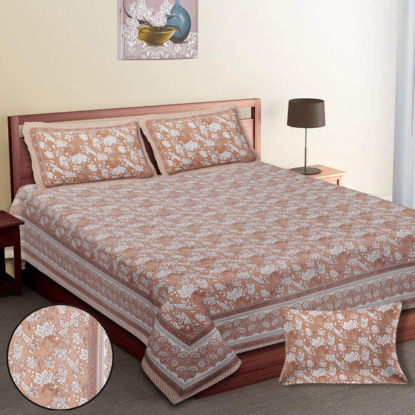 Premium 100% Cotton Jaipur Sanganeri Bedsheet – Soft, Breathable & Durable