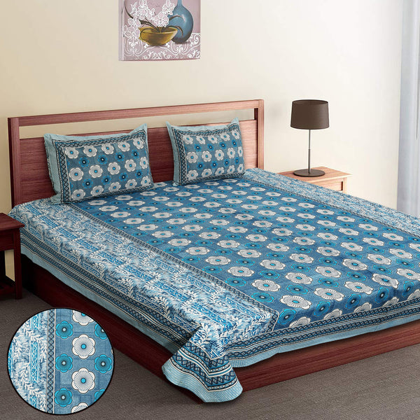Premium 100% Cotton Jaipur Sanganeri Bedsheet – Soft, Breathable & Durable