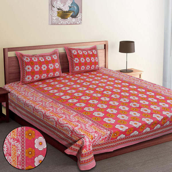 Premium 100% Cotton Jaipur Sanganeri Bedsheet – Soft, Breathable & Durable