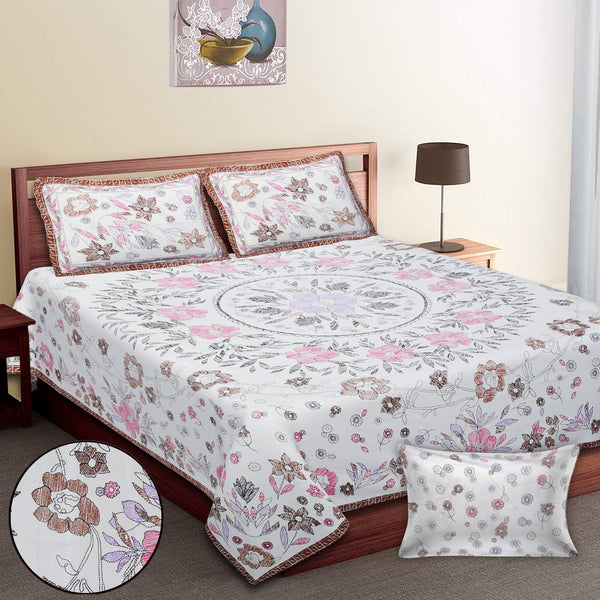 Premium 100% Cotton Jaipur Sanganeri Bedsheet – Soft, Breathable & Durable