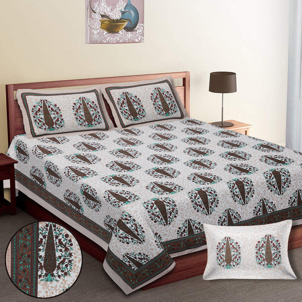 Premium 100% Cotton Jaipur Sanganeri Bedsheet – Soft, Breathable & Durable
