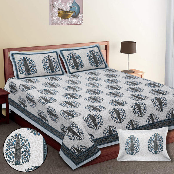 Premium 100% Cotton Jaipur Sanganeri Bedsheet – Soft, Breathable & Durable