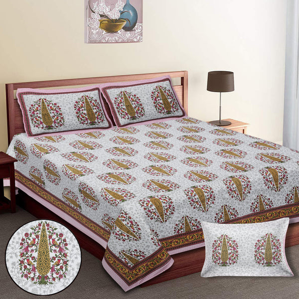 Premium 100% Cotton Jaipur Sanganeri Bedsheet – Soft, Breathable & Durable
