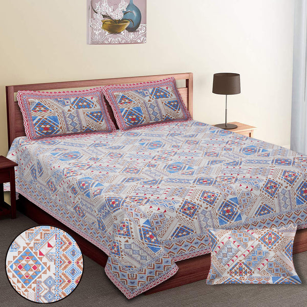Premium 100% Cotton Jaipur Sanganeri Bedsheet – Soft, Breathable & Durable