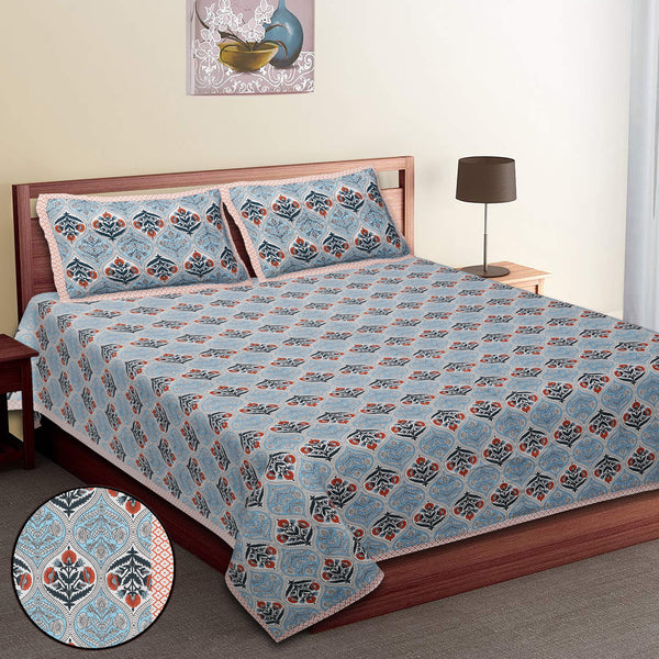Premium 100% Cotton Jaipur Sanganeri Bedsheet – Soft, Breathable & Durable
