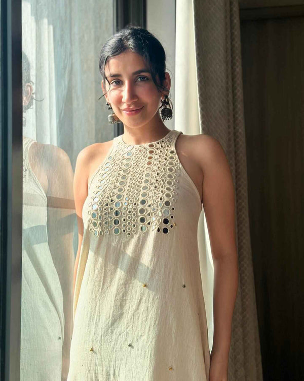 Sleeveless Cotton Flex Kurta with Palazzo Set | Heavy Mirror Embroidery Work | Summer Collection