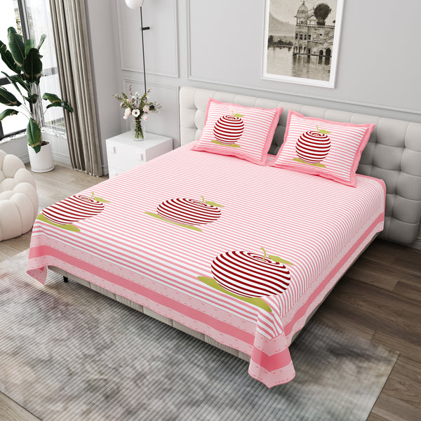 Premium Cotton Bedsheet (108x108 inches) with 2 Pillow Covers