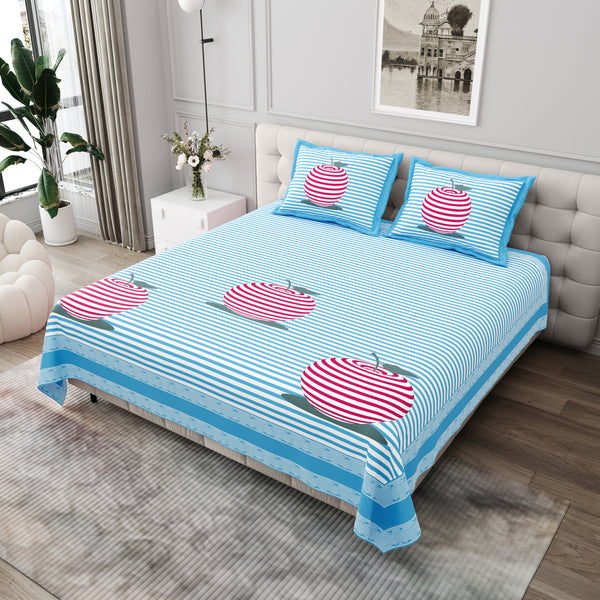Premium Cotton Bedsheet (108x108 inches) with 2 Pillow Covers