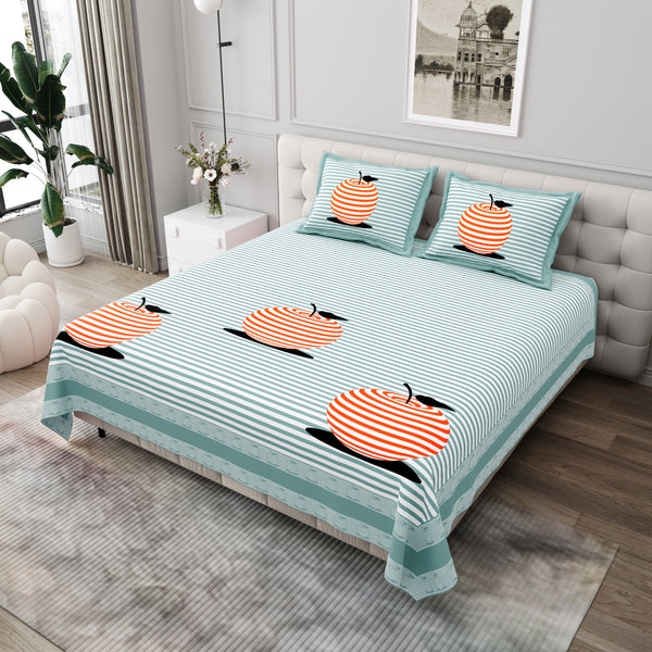 Premium Cotton Bedsheet (108x108 inches) with 2 Pillow Covers