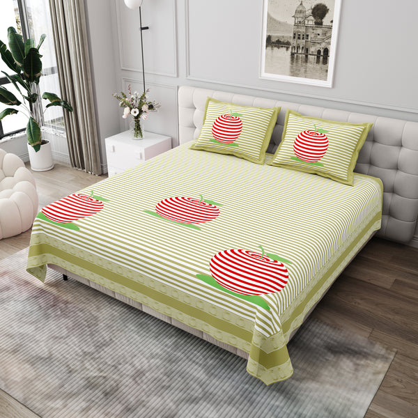 Premium Cotton Bedsheet (108x108 inches) with 2 Pillow Covers