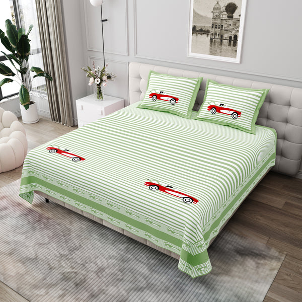 Premium Cotton Bedsheet (108x108 inches) with 2 Pillow Covers