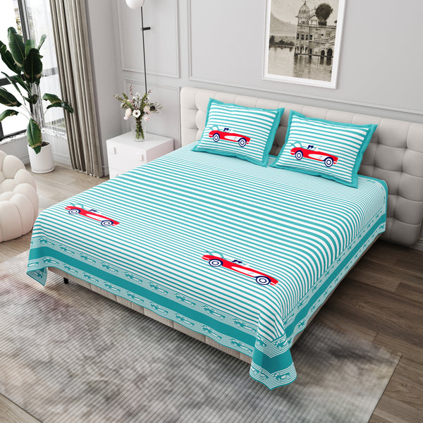 Premium Cotton Bedsheet (108x108 inches) with 2 Pillow Covers