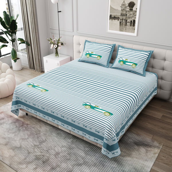 Premium Cotton Bedsheet (108x108 inches) with 2 Pillow Covers