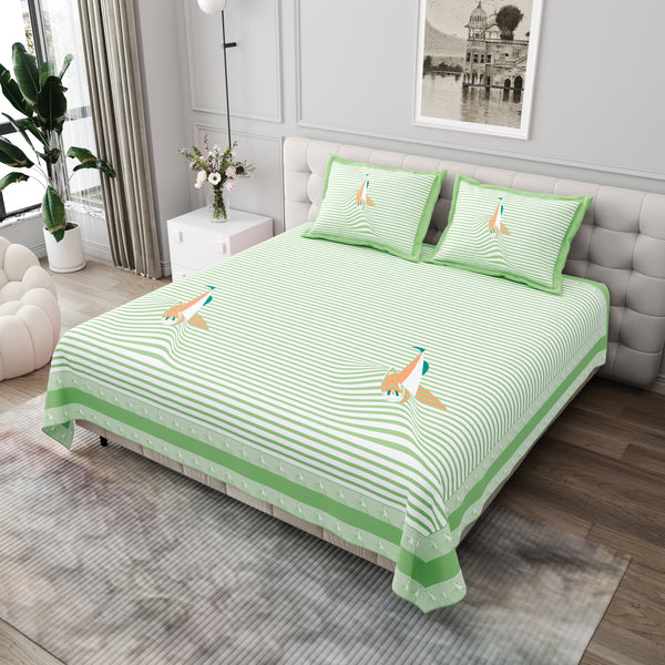 Premium Cotton Bedsheet (108x108 inches) with 2 Pillow Covers