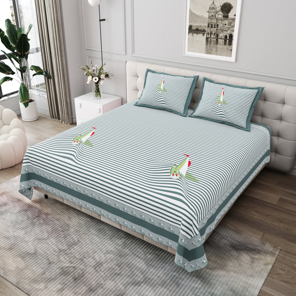 Premium Cotton Bedsheet (108x108 inches) with 2 Pillow Covers