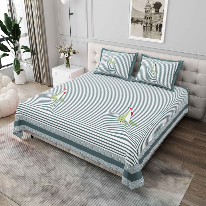 Premium Cotton Bedsheet (108x108 inches) with 2 Pillow Covers