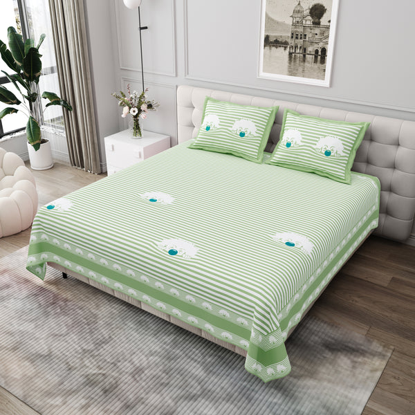 Premium Cotton Bedsheet (108x108 inches) with 2 Pillow Covers