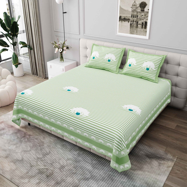 Premium Cotton Bedsheet (108x108 inches) with 2 Pillow Covers
