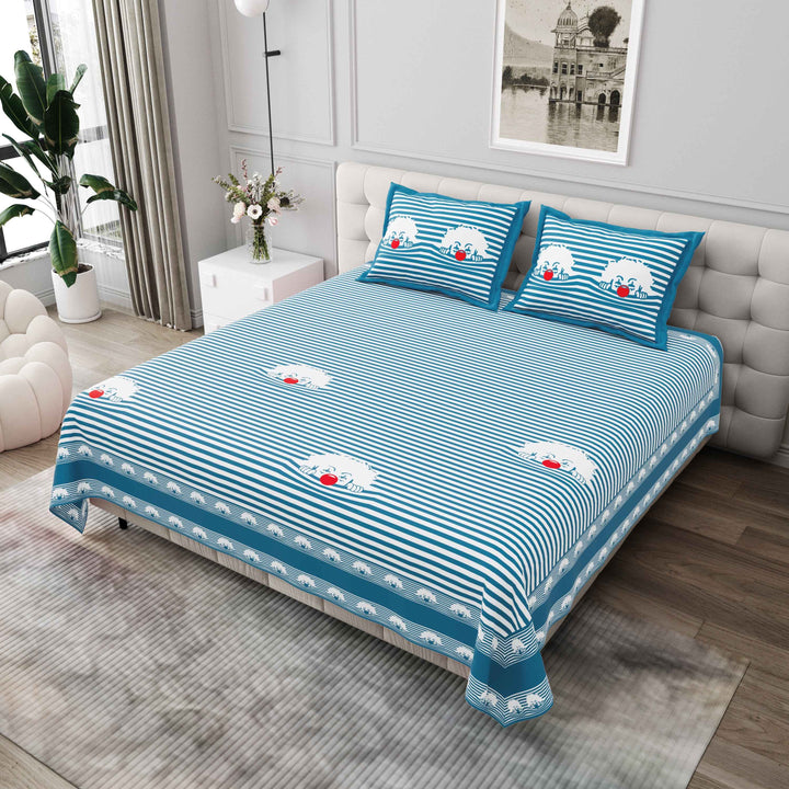Premium Cotton Bedsheet (108x108 inches) with 2 Pillow Covers
