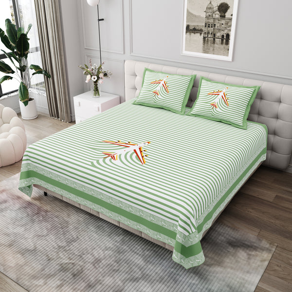 Premium Cotton Bedsheet (108x108 inches) with 2 Pillow Covers