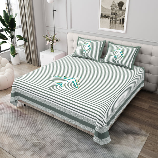 Premium Cotton Bedsheet (108x108 inches) with 2 Pillow Covers